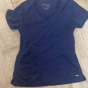 Women's Navy Blue V-Neck scrub top Greys Anatomy